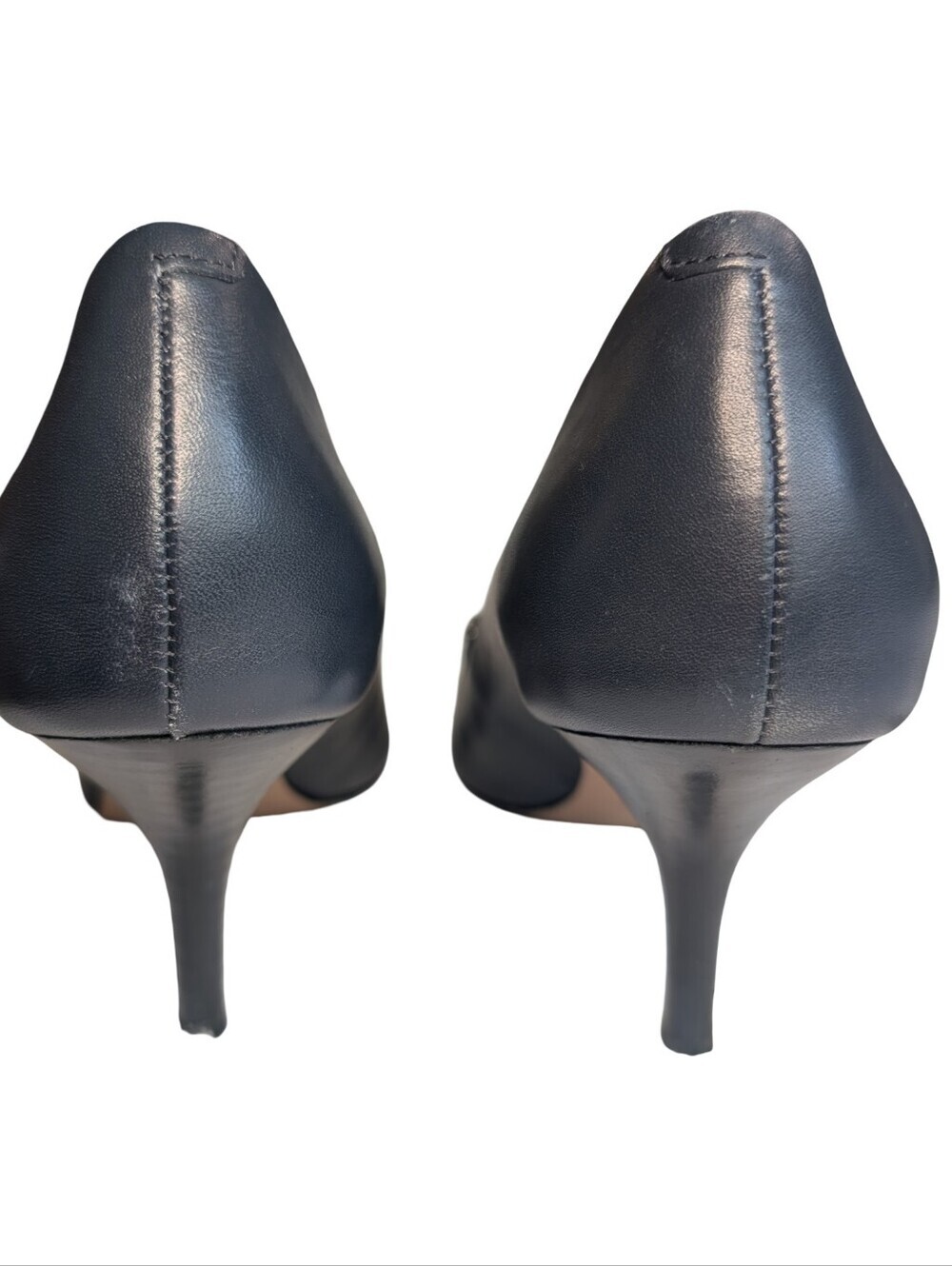 Coach Bowery kitten heel pumps navy blue leather size 8.5 - Picture 4 of 7